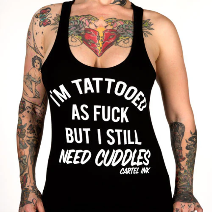 GIRLS TANK TATTOOED AF - BLK